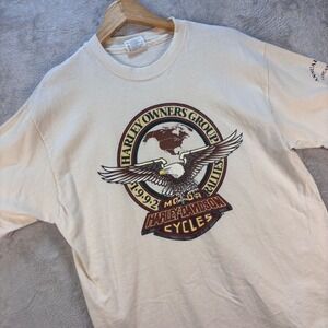 Harley Davidson 1992 Lancaster Rally Graphic T-Shirt Men's Sz L Hanes Beefy T